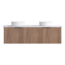 Reedon 1500mm Woodgrain Wall Hung Double Vanity with 50mm Stone Countertop